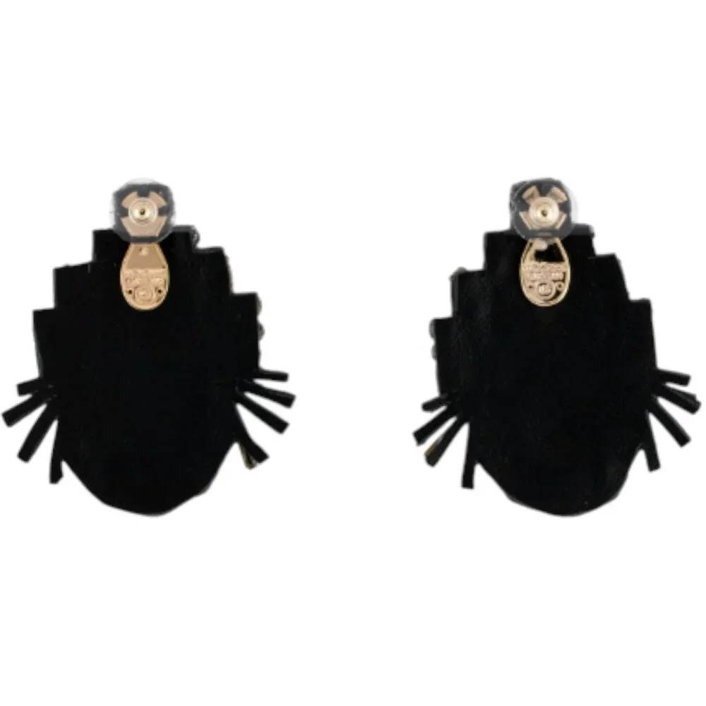 Mignonne Gavigan HEATHER Crystal, Sequin & Leather Beaded Chandelier Earrings